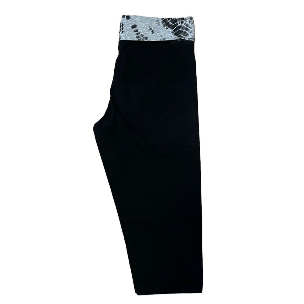 Victoria’s Secret Black Gray Tie-Dye Cropped Yoga Workout Pants / Leggings